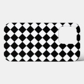 Klassieke Diamond Black en White Checkers Case-Mate iPhone Case (Achterkant (horizontaal))