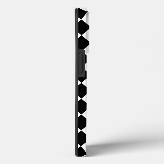Klassieke Diamond Black en White Checkers Case-Mate iPhone Case (Achterkant / Rechts)