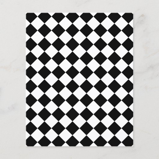 Klassieke Diamond Black en White Checkers Flyer (Voorkant)