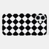 Klassieke Diamond Black en White Checkers iPhone Hoesje (Achterkant horizontaal)