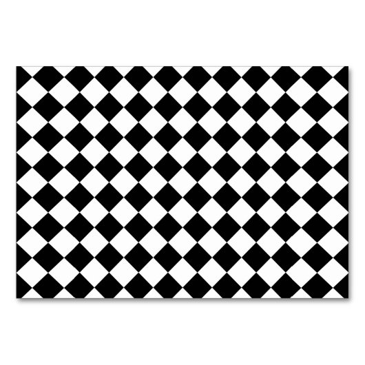 Klassieke Diamond Black en White Checkers Kaart (Voorkant)
