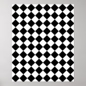 Klassieke Diamond Black en White Checkers Poster (Voorkant)