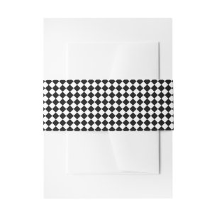 Klassieke Diamond Black en White Checkers Uitnodigingen Wikkel