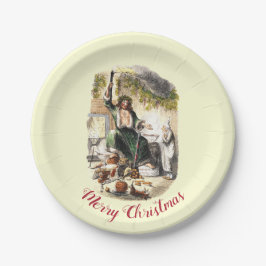 Klassieke Dickens Geest Scrooge Een Kerstlied Papieren Bordje