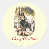 Klassieke Dickens Geest Scrooge Een Kerstlied Ronde Sticker (Voorkant)