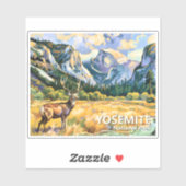 Klassieke dier hert Van Gogh Yosemite Half Dome Sticker (Vel)