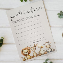 Klassieke Dieren Baby Shower Raad Sweet Mess Spel Flyer