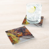 Klassieke dieselmotor in de Herfst Glazen Onderzetter (Schuin)