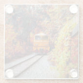 Klassieke dieselmotor in de Herfst Glazen Onderzetter (Achterkant)