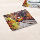 Klassieke dieselmotor in de Herfst Kartonnen Onderzetters (Schuin)