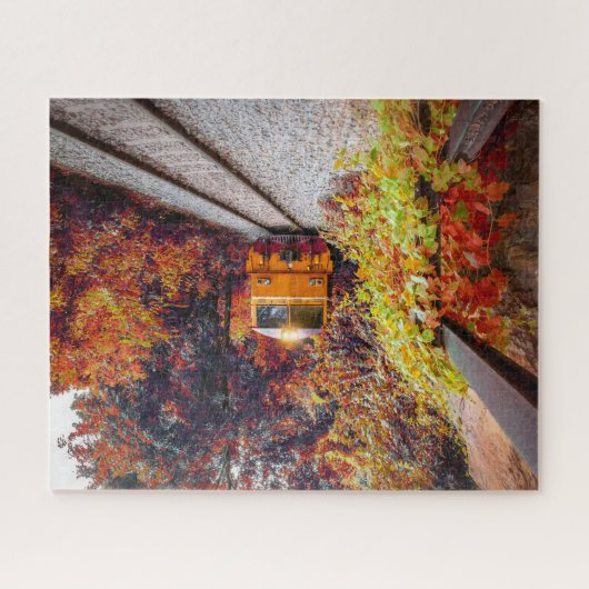 Klassieke dieselmotor in de Herfst Legpuzzel (Horizontaal)