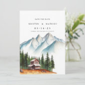 Klassieke digitale berg save the date (Staand voorkant)