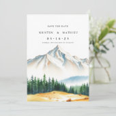 Klassieke Digitale Berg Save The Date (Staand voorkant)