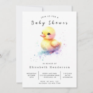 Klassieke Digitale Eend Baby Shower Kaart