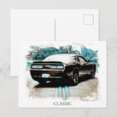 *~* Klassieke Digitale NIR Muscle Car Briefkaart (Voorkant / Achterkant)
