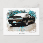 *~* Klassieke Digitale NIR Muscle Car Briefkaart (Voorkant)