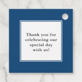 Klassieke, dikke grens marineblauw huwelijk bedankjes labels (Achterkant)
