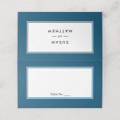 Klassieke Dikke Rand Marine Blauwe Tafel Plaatskaartje (Buitenkant ongevouwen)