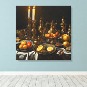 Klassieke diner muur decor canvas afdruk (Insitu (Houten vloer))