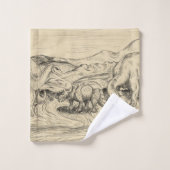 Klassieke dinosaurussen bad handdoek (Wasdoekje)