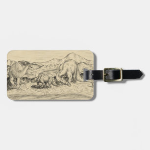 Klassieke dinosaurussen bagagelabel