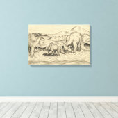 Klassieke dinosaurussen canvas afdruk (Insitu (Houten vloer))