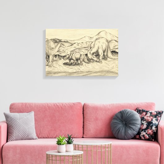 Klassieke dinosaurussen canvas afdruk (Insitu (Woonkamer))