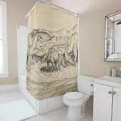 Klassieke dinosaurussen douchegordijn (In situ)