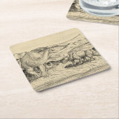 Klassieke dinosaurussen kartonnen onderzetters (Schuin)