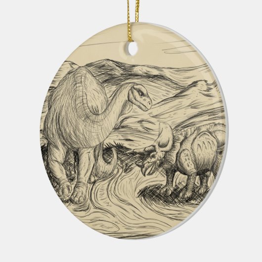 Klassieke dinosaurussen keramisch ornament (Links)