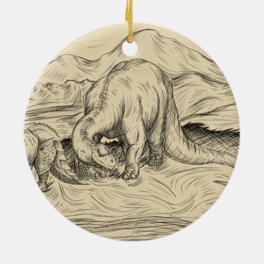 Klassieke dinosaurussen keramisch ornament (Achterkant)