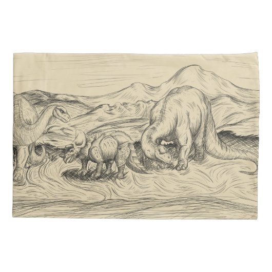 Klassieke dinosaurussen kussensloop (Achterkant-Links)