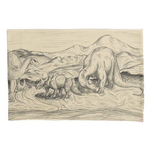 Klassieke dinosaurussen kussensloop (Voorkant-Links)