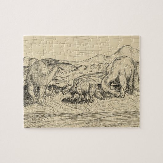 Klassieke dinosaurussen legpuzzel (Horizontaal)