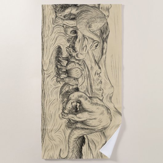 Klassieke dinosaurussen strandlaken (Voorkant)