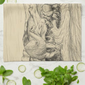 Klassieke dinosaurussen theedoek (Gevouwen)