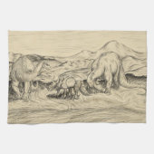 Klassieke dinosaurussen theedoek (Horizontaal)