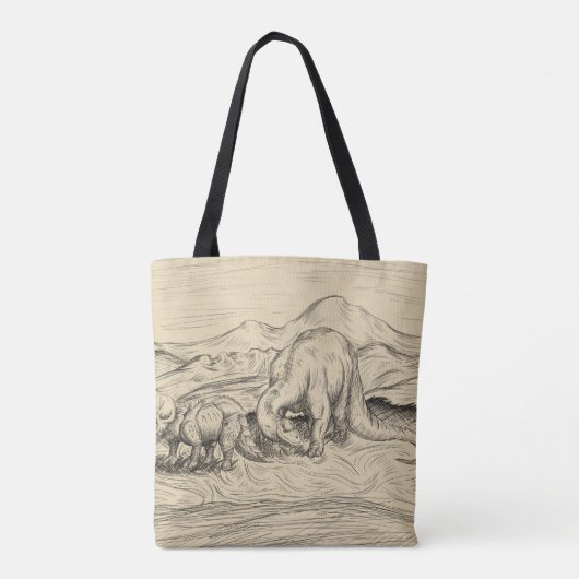 Klassieke dinosaurussen tote bag (Achterkant)