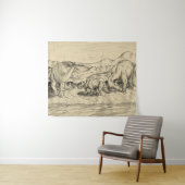 Klassieke dinosaurussen wandkleed (In Situ (horizontaal))