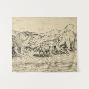 Klassieke dinosaurussen wandkleed