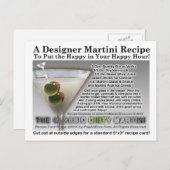 Klassieke Dirty Martini Recept Briefkaart (Voorkant / Achterkant)