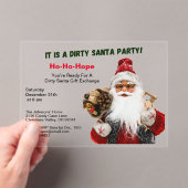 Klassieke Dirty Santa Gift Exchange Acryl Uitnodigingen (Insitu (Draagbaar))