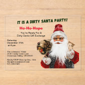 Klassieke Dirty Santa Gift Exchange Acryl Uitnodigingen (Voorkant)
