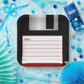Klassieke diskette Rode Computer Geek Papieren Bordje (Feest)