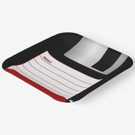 Klassieke diskette Rode Computer Geek Papieren Bordje (Gebogen)