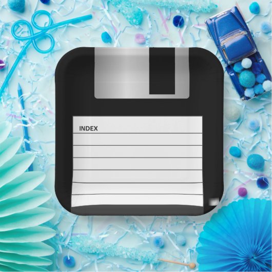 Klassieke diskettecomputer Geek Papieren Bordje (Feest)