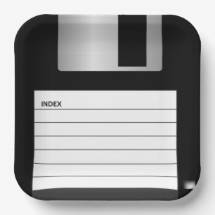 Klassieke diskettecomputer Geek Papieren Bordje