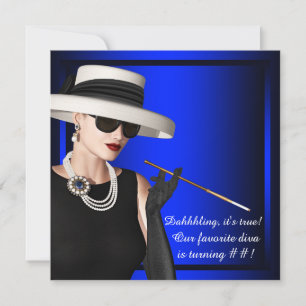 Klassieke Divajubileumfeest Royal Blauw Kaart