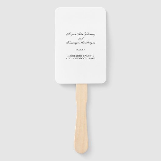 Klassieke DIY Wedding Ceremony Program Hand Fan Handwaaier (Voorkant)