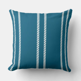 Klassieke donker turquoise gestreepte sierkussen